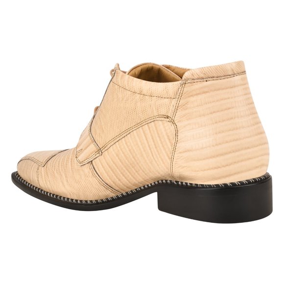 LIBERTYZENO Beige LEATHER LACE-UP BOOTS - Picture 3 of 7